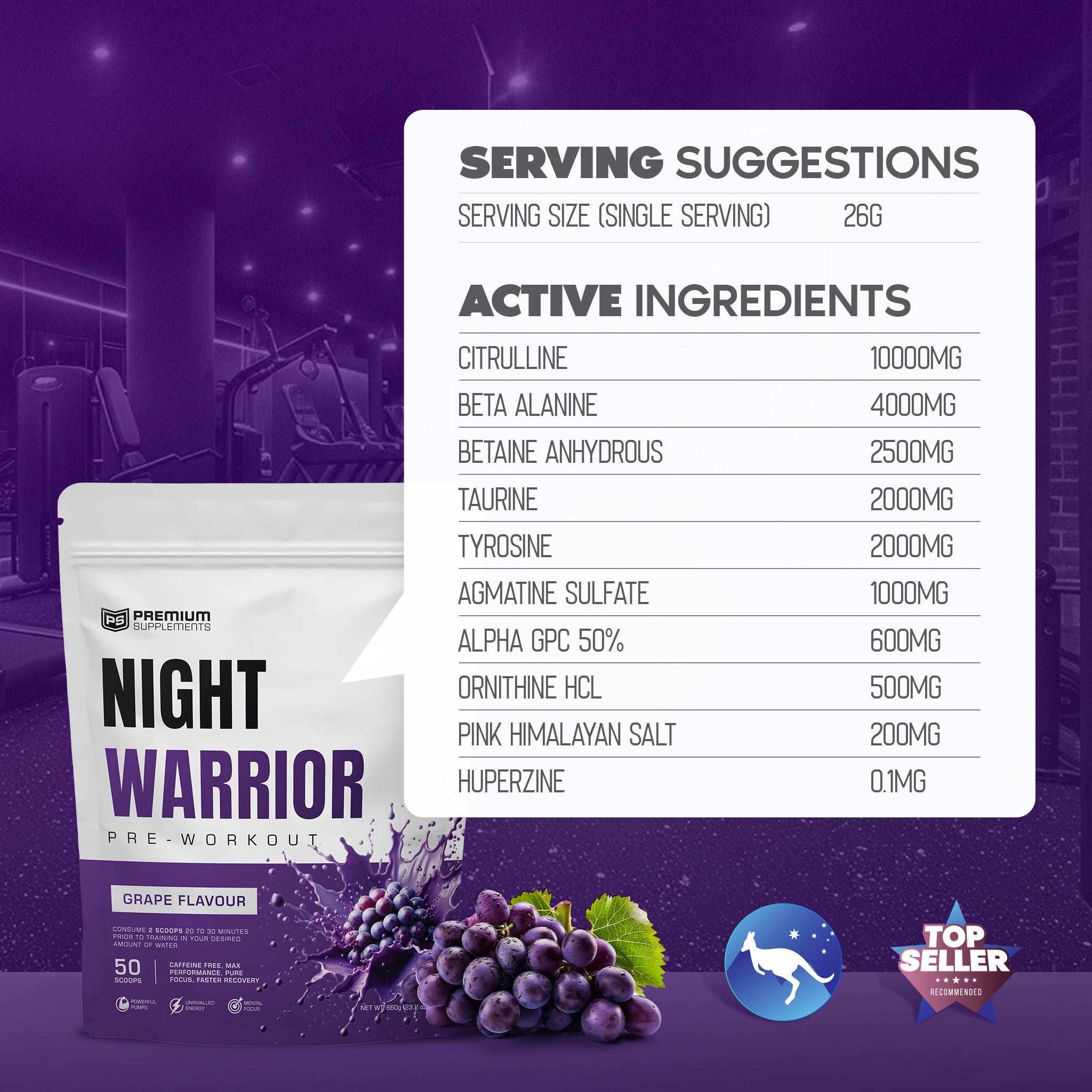 Night warrior Caffeine-free Pre-workout
