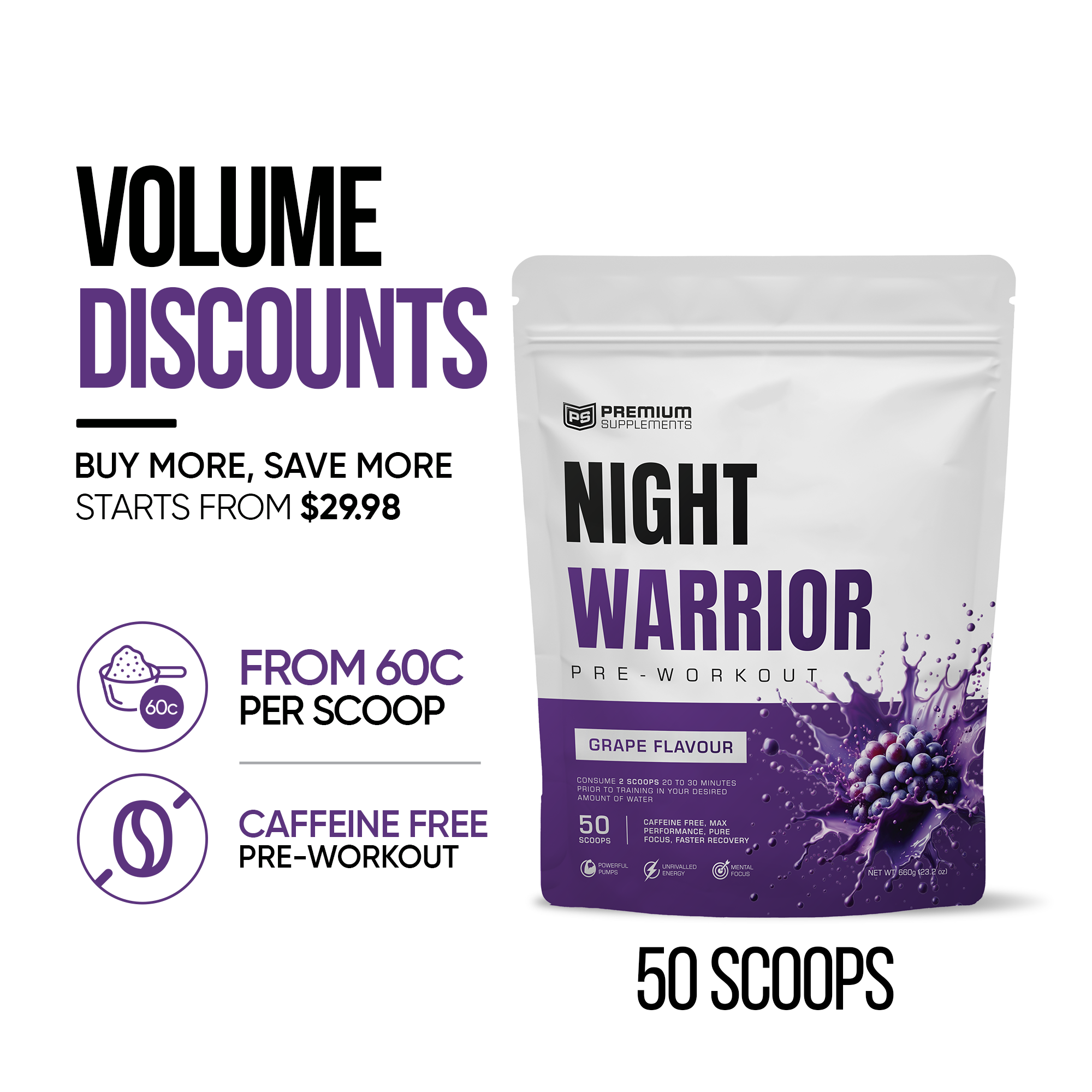 Night warrior Caffeine-free Pre-workout