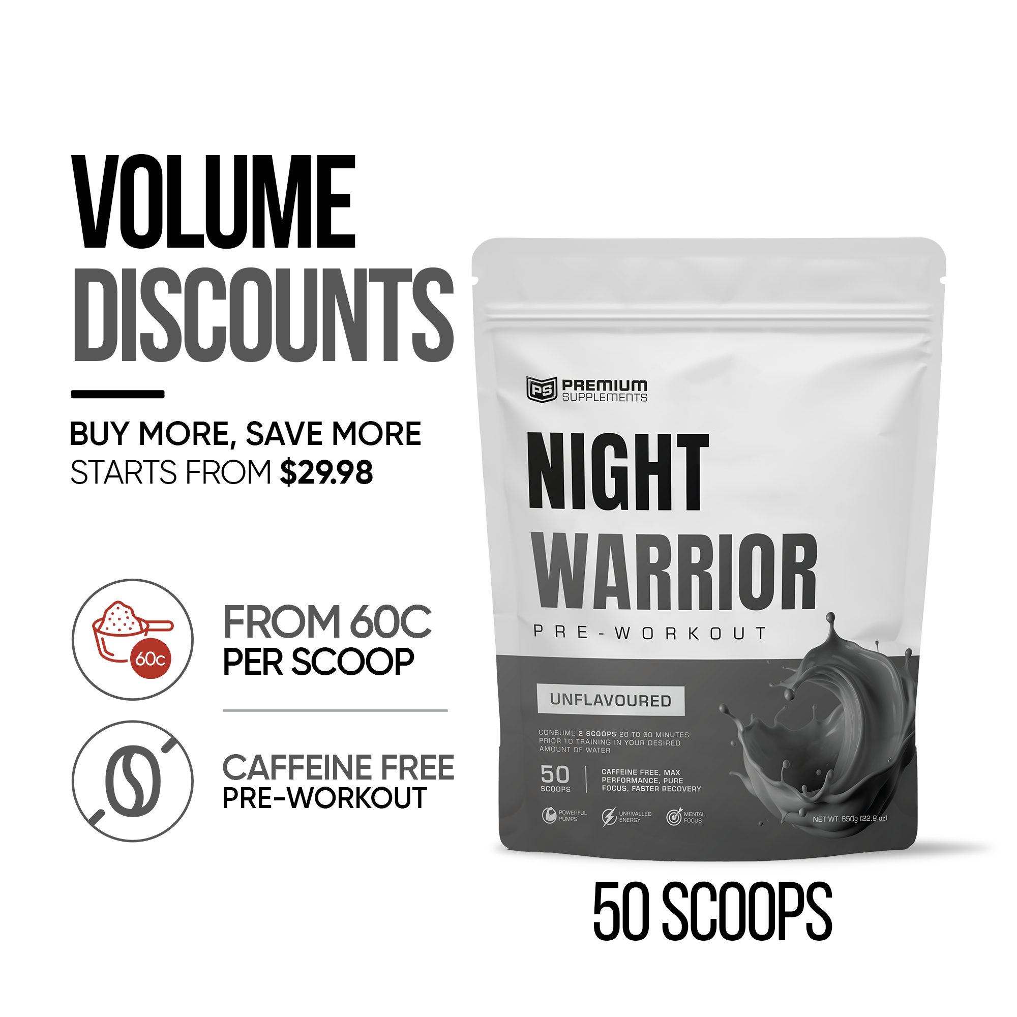 Night warrior Caffeine-free Pre-workout
